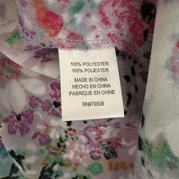 Violet & Claire Multicolored Watercolor Floral Layered Tank Sleeveless Blouse M - Picture 9 of 9